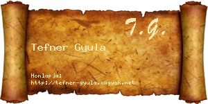 Tefner Gyula névjegykártya