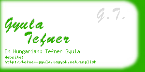 gyula tefner business card